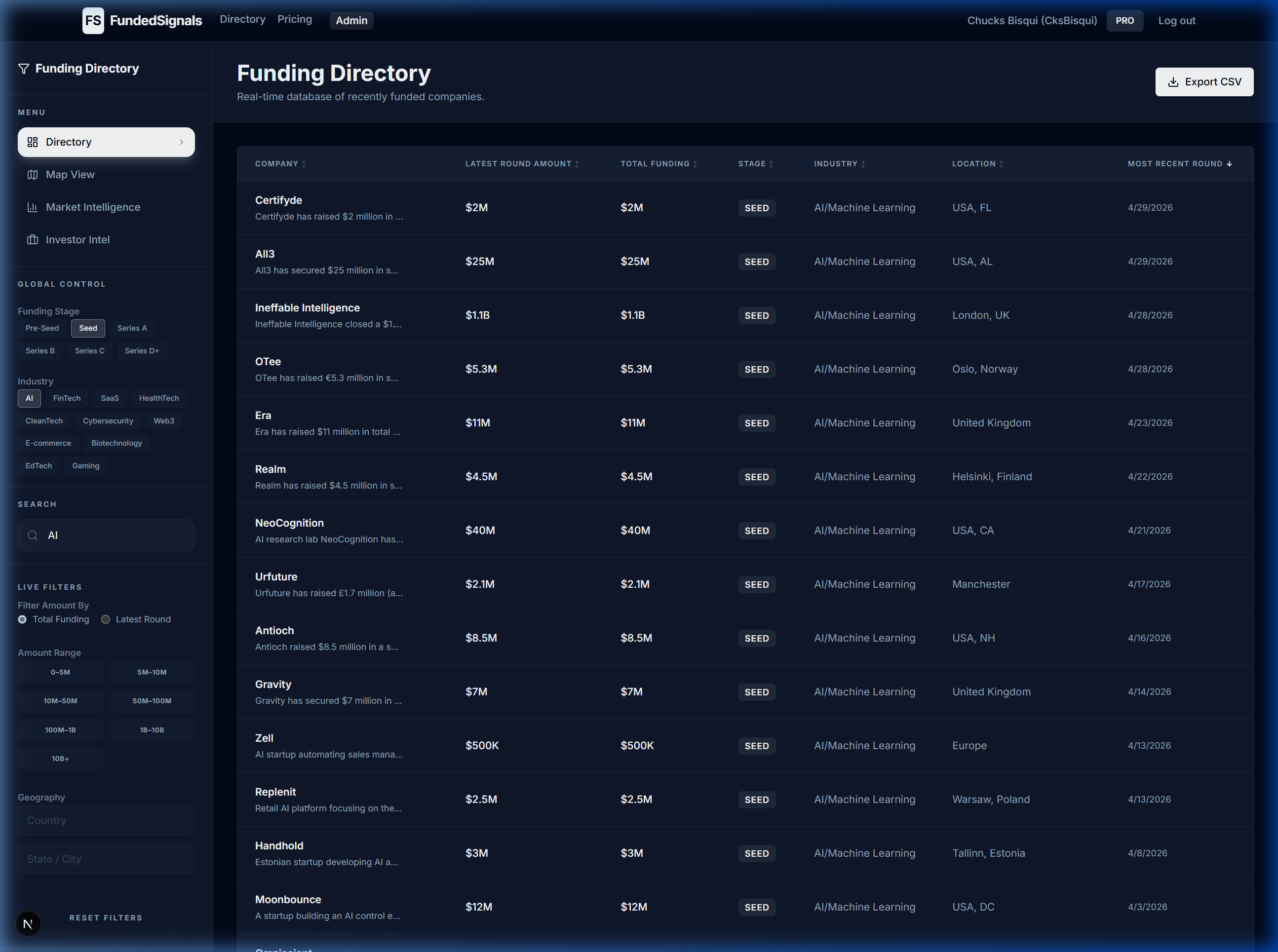 Instant Global Search & Filtering